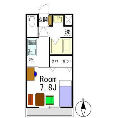 🍀グランマンスリー🍀佐野高萩ⅢR302📍佐野プレミアムアウトレットまで車で９分✨風呂・トイレ別🛁🚽の地図画像