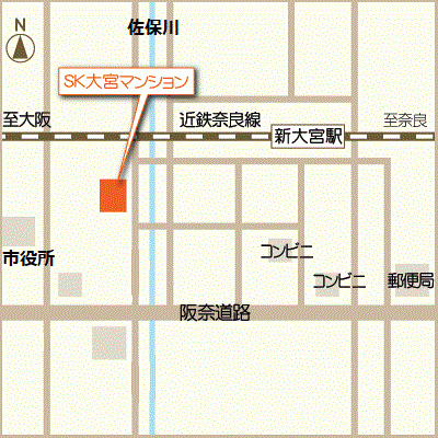 SK大宮マンション（2DK)【駅まで徒歩5分】の地図画像