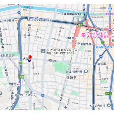 マンスリー大阪難波桜川の地図画像