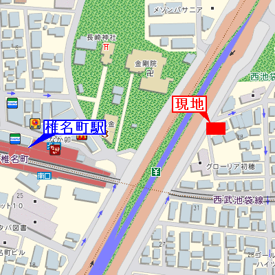 マンスリーリブマックス池袋椎名町駅前□『禁煙ルーム・1DK・34平米・駅2分』【追い焚き機能・浴室乾燥付】≪エクセレントシリーズ≫の地図画像