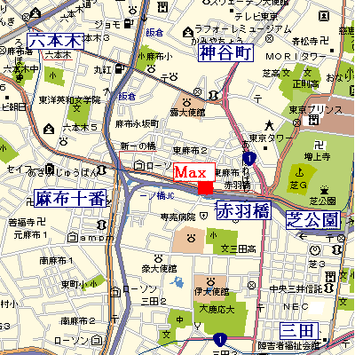 マンスリーリブマックス東麻布東京タワー下■『駅1分』≪スタンダードシリーズ≫の地図画像
