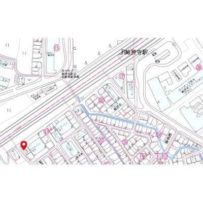 三島のマンスリー ＪＲ総持寺 ファミリー5名入居可能★駐車場あり★インターネット無料★の地図画像