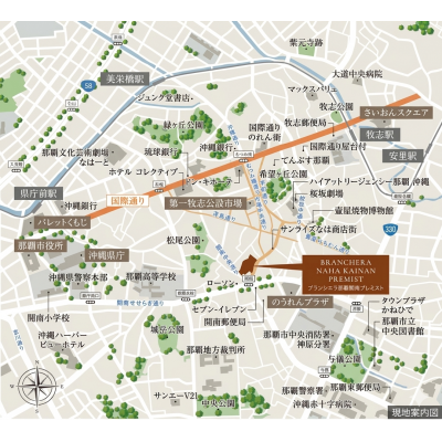 【新築】ブランシエラ那覇開南プレミスト　14階　女性に嬉しいReFa製品導入の地図画像