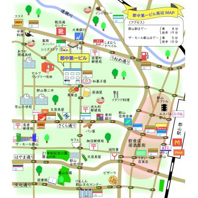 《咲田》マンスリーステイ郡中第一ビル【広々セミダブル】の地図画像