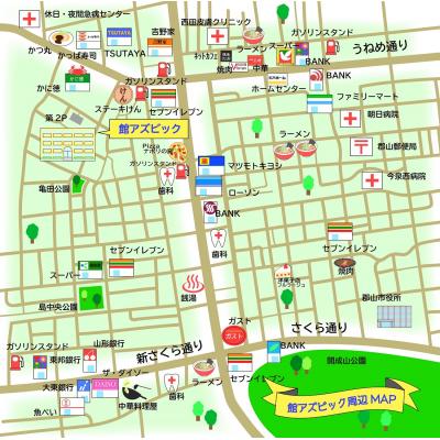 《亀田》マンスリーステイ館アズビック【インターチェンジ車で10分】【トイレ・バス別】の地図画像