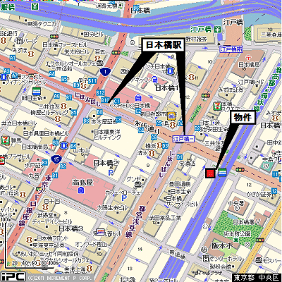 グッドステイ東京・日本橋ステーションフロント▲『駅2分・22㎡・セパレート・浴室乾燥・2口ガス』【ベーシック】の地図画像