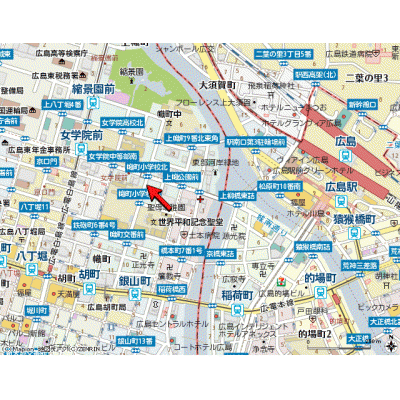 エールマンスリー幟町　壱番館（4-4）　【★無料WI-FI標準装備（無制限）★、セミダブルＢ、32型TV、ゴミ毎日回収、角部屋】の地図画像
