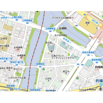 エールマンスリー広島駅　弐番館(10-1)　【★無料WI-FI標準装備（無制限）★、広島駅徒歩圏内、角部屋、32型TV、乾燥機能付洗濯機】の地図画像