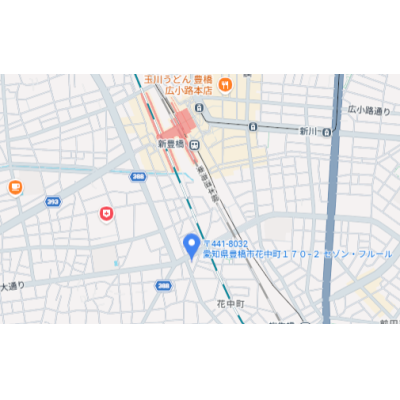 🚉JR・名鉄「豊橋駅」徒歩9分✨駅ビル・カルミア至近でお買い物至便🛒Wi-Fi無料🔏の地図画像