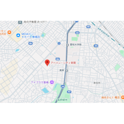 🚉「南栄駅」徒歩7分の駅チカ✨イオンタウン至近で生活至便🛒カバン一つで即入居OKな家具家電付きルーム◎の地図画像