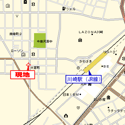 マンスリーリブマックス川崎スペース■【UBタイプ】≪スマートシリーズ≫の地図画像