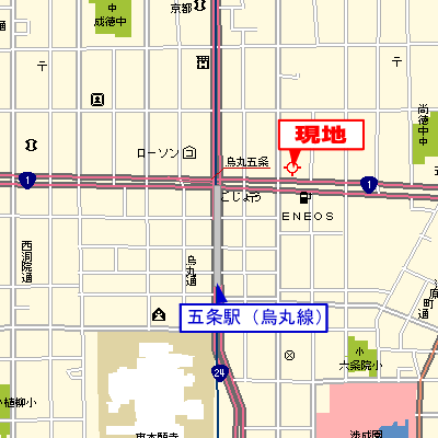 マンスリーリブマックス京都五条ステーションタワー□1st【駅前1分・洗浄機能付便座・・独立洗面台・NET対応】≪スタンダードシリーズ≫の地図画像