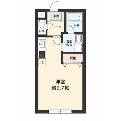 新築｜オートロック｜駐車場・家具家電付｜独立洗面台有！｜102号室の地図画像