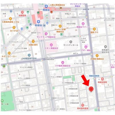 ｅすまいＹーＫハイツ新越谷(無料Wi-Fi・禁煙)★１ＤＫのお部屋で２名様入居も可能です★の地図画像