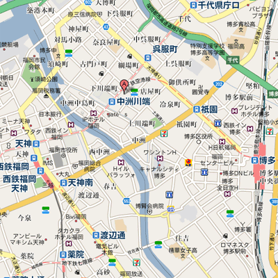 ★ルームイン博多リバレイン前　★人気の1ＤＫベッドルーム別★快適リクライニングチェア★の地図画像