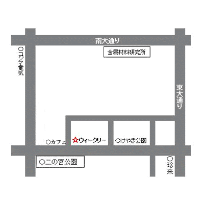 ＪＡＸＡ、国際会議場、金属材料研究所まで自転車5分「ダイヤハイツ」の地図画像