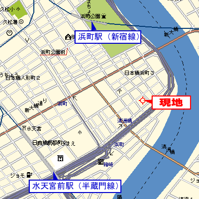 グッドステイ日本橋中洲浜町公園■『20平米・浴室乾燥付』【ベーシック】の地図画像