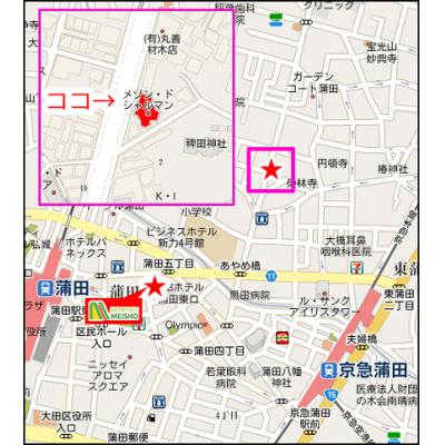 メゾンドシャルマン【102号室】駅チカ２駅５路線利用可で利便性◎　敷地内LUUPあり！　【インターネット無料・カード決済可・安心のオートロックつき！】コンビニ至近🚙の地図画像