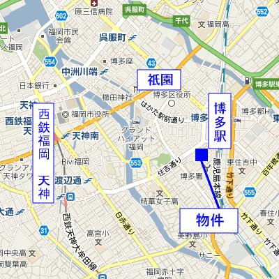 マンスリーリブマックス博多マキシマイズ■【NET対応・駅近】≪スタンダードシリーズ≫の地図画像
