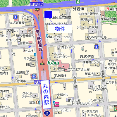 マンスリーリブマックス名古屋城前△『1K』【駅2分・NET対応】≪スタンダードシリーズ≫の地図画像