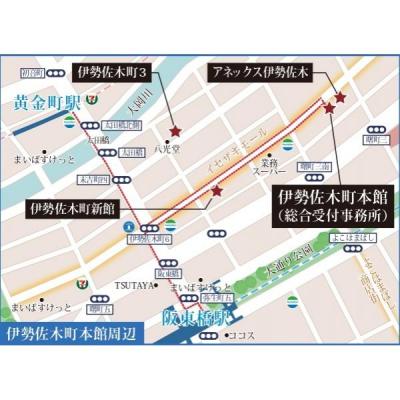<観光・テレワーク・ご自宅のリフォーム等にもおすすめ>横浜ウィークリー　伊勢佐木町２（シングルＤ：１K：約20平米）<無料Wi-Fi有り・ジム使い放題>の地図画像