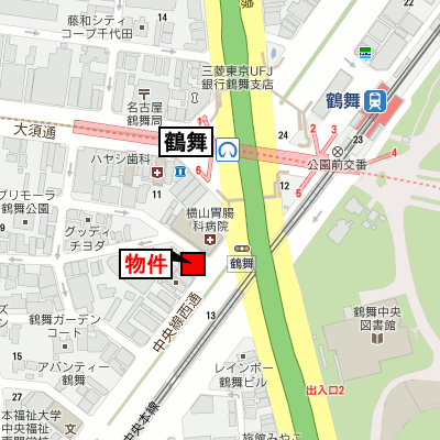 マンスリーリブマックス鶴舞駅前パルティール■【駅1分・NET対応・洗浄機能付き便座】≪スタンダードシリーズ≫の地図画像