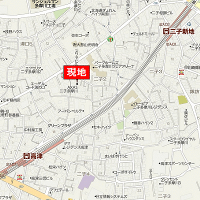 マンスリーリブマックス二子玉川西アクサス■【浴室乾燥付】≪スタンダードシリーズ≫の地図画像