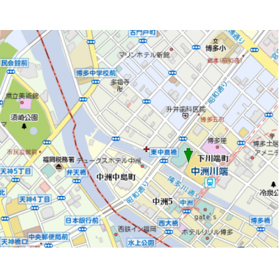 ★ルームインラグジュアリー博多★広々1ＬＤＫタイプ★ベッドルーム独立★稼働間仕切りの利便性良好★の地図画像