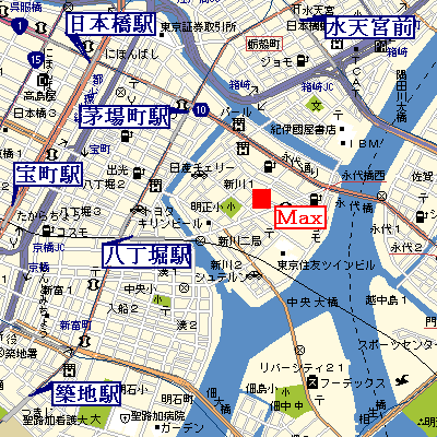 グッドステイ八丁堀シティーフロント●《42平米・1LDK・駅近5分》【ハイクラス・ツインベッド】の地図画像