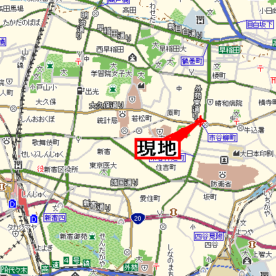 グッドステイ市ヶ谷東京女子医大前■『駅1分・浴室乾燥・2口ガス』【ライト】の地図画像