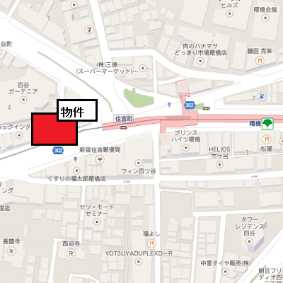グッドステイ新宿・曙橋■『駅2分・シャワーブース・浴室乾燥付』【ベーシック】の地図画像