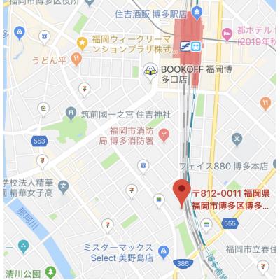 ダイナコート博多　A　　　💻 NET無料 📶　　🚭禁煙　　の地図画像