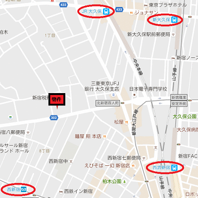 グッドステイ西新宿レジデンス●『1K・25平米』【ハイクラス】の地図画像