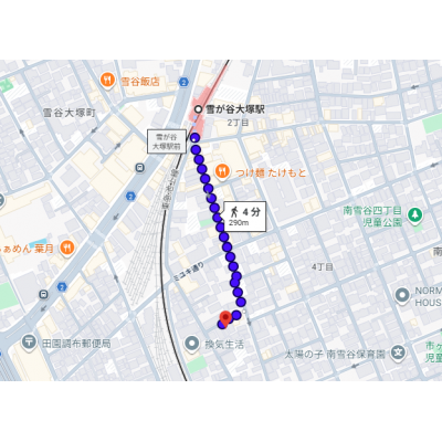 東都マンスリー　メゾーン北嶺【Wifi無料！2名入居可！雪が谷大塚駅徒歩4分！】の地図画像