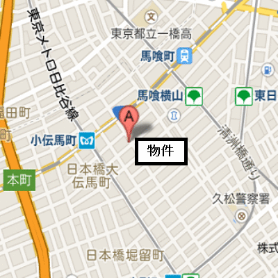 グッドステイ神田ＥＡＳＴ※『1LDK・ダイニングテーブル・ソファ』【デラックス】の地図画像