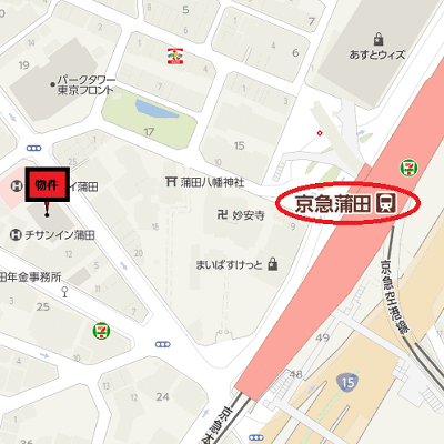 グッドステイ蒲田イーストタワー■『駅徒歩3分』【ベーシック】の地図画像
