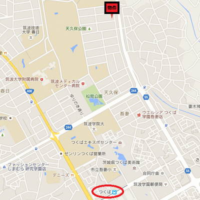 マンスリーリブマックス学園東通り前・つくば■【24㎡・セパレート】≪スタンダードシリーズ≫の地図画像