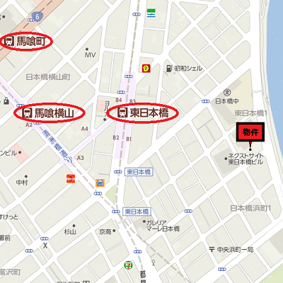 マンスリーリブマックス東日本橋リバーサイド◎『駅徒歩5分』【浴室乾燥付】≪スタンダードシリーズ≫の地図画像