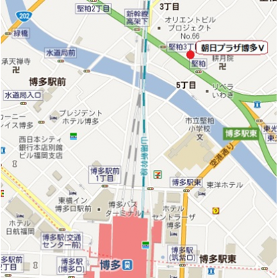 ▲▽室内洗濯機▲▽　朝日プラザ博多5　▲▽博多駅7分▲▽の地図画像
