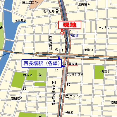 グッドステイ大阪北堀江※2nd『1K・31平米』【ハイクラス・駅1分・ミストサウナ・NET対応】の地図画像