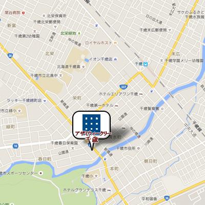 【ペット犬も猫もＯＫ】アザミウィークリー千歳203【駐車場あり】【観光拠点に】の地図画像