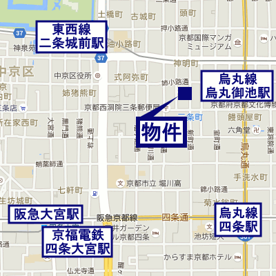 マンスリーリブマックス京都烏丸御池西■【NET対応】≪スタンダードシリーズ≫の地図画像