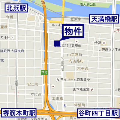 マンスリーリブマックス北浜中之島公園アティレ■【NET対応・浴室乾燥機・独立洗面台】≪スタンダードシリーズ≫の地図画像