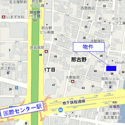 グッドステイ名古屋国際センターライフコア■【ベーシック・駅５分・NET対応】の地図画像