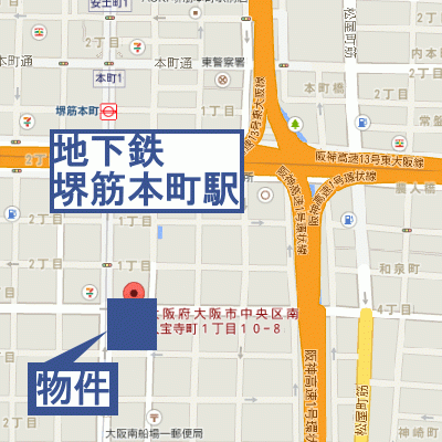 グッドステイ堺筋本町クラウンハイム■【ベーシック・NET対応・洗浄機能付便座】の地図画像