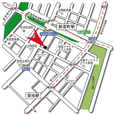 マンスリーリブマックス新富町シンシア『駅徒歩2分』△【NET対応・浴室乾燥付】≪スタンダードシリーズ≫の地図画像