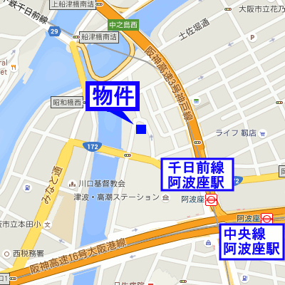 マンスリーリブマックス阿波座駅前■【NET対応・洗浄機能付便座】≪スタンダードシリーズ≫の地図画像