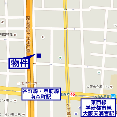 マンスリーリブマックス南森町ステーションフロント■【NET対応・洗浄機能付便座・浴室乾燥機】≪エクセレントシリーズ≫の地図画像