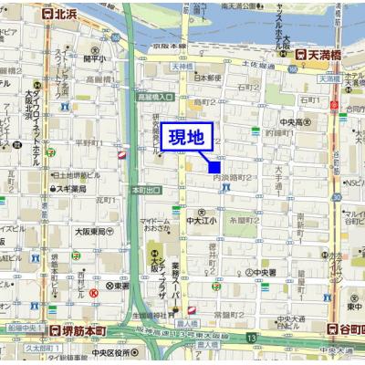 「北浜・堺筋本町・天満橋・谷町4丁目」駅へアクセスⅡの地図画像