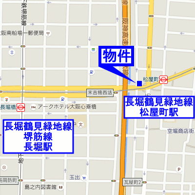 マンスリーリブマックス松屋町駅前デュオ●【心斎橋駅まで13分！設備充実・２０１６年築の高グレードマンション】≪エクセレントシリーズ≫の地図画像